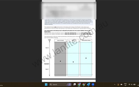 A real LANTITE pass result sent in by a student who used the app