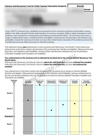 A real LANTITE pass result sent in by a student who used the app